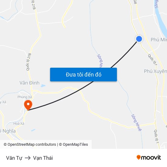 Văn Tự to Vạn Thái map