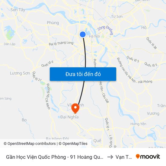 Gần Học Viện Quốc Phòng - 91 Hoàng Quốc Việt to Vạn Thái map