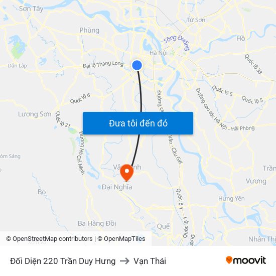 Đối Diện 220 Trần Duy Hưng to Vạn Thái map