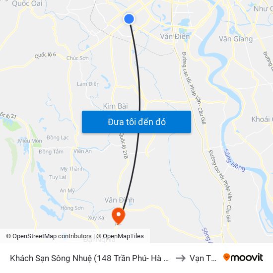 Khách Sạn Sông Nhuệ (148 Trần Phú- Hà Đông) to Vạn Thái map