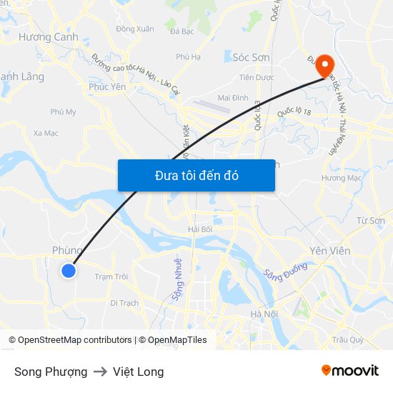 Song Phượng to Việt Long map