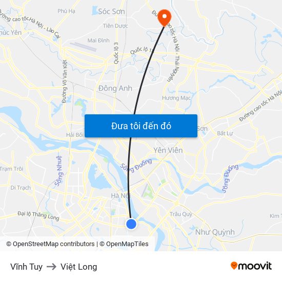 Vĩnh Tuy to Việt Long map