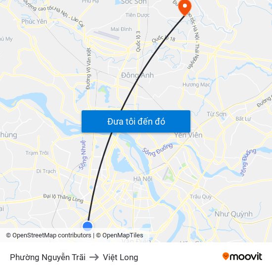 Phường Nguyễn Trãi to Việt Long map