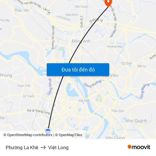 Phường La Khê to Việt Long map