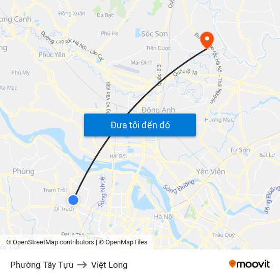 Phường Tây Tựu to Việt Long map