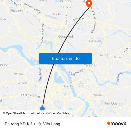 Phường Yết Kiêu to Việt Long map