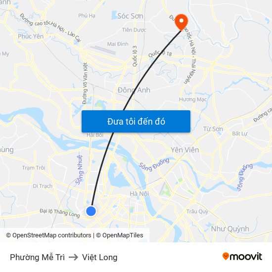 Phường Mễ Trì to Việt Long map