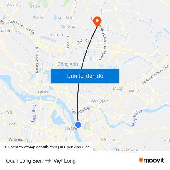 Quận Long Biên to Việt Long map