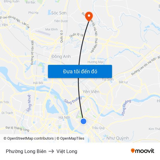 Phường Long Biên to Việt Long map