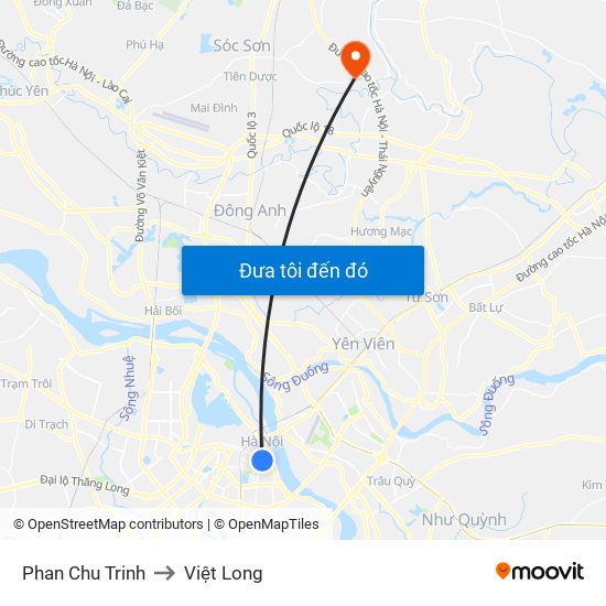 Phan Chu Trinh to Việt Long map