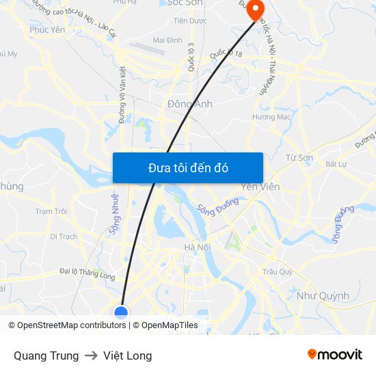 Quang Trung to Việt Long map