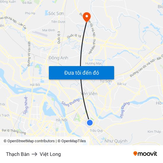 Thạch Bàn to Việt Long map