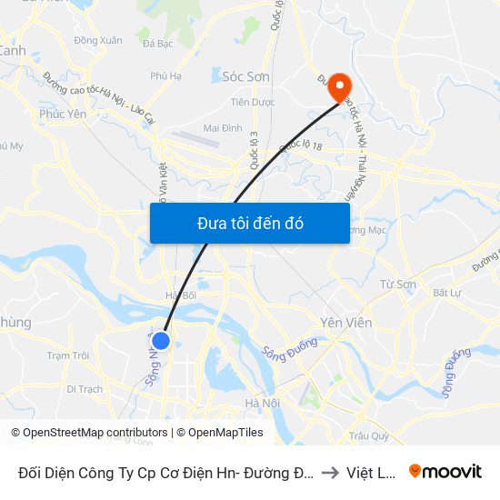 Đối Diện Công Ty Cp Cơ Điện Hn- Đường Đức Thắng to Việt Long map