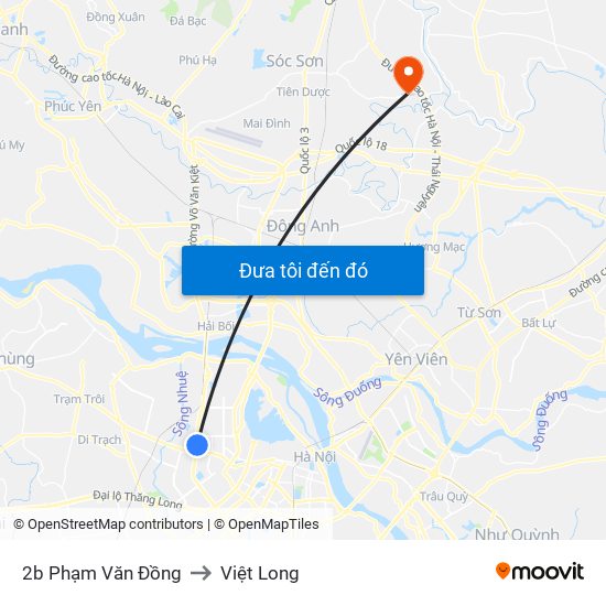 2b Phạm Văn Đồng to Việt Long map