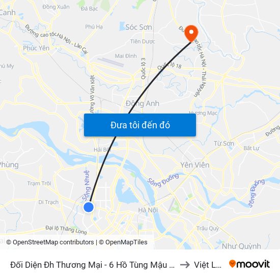 Đối Diện Đh Thương Mại - 6 Hồ Tùng Mậu (Cột Sau) to Việt Long map