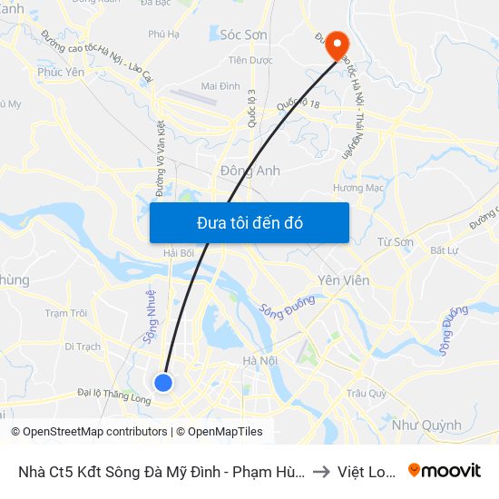 Nhà Ct5 Kđt Sông Đà Mỹ Đình - Phạm Hùng to Việt Long map
