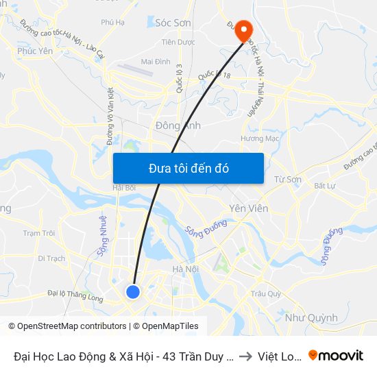 Đại Học Lao Động & Xã Hội - 43 Trần Duy Hưng to Việt Long map