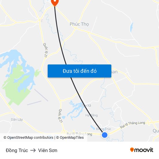 Đồng Trúc to Viên Sơn map