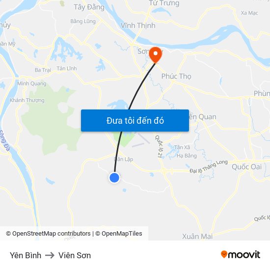 Yên Bình to Viên Sơn map