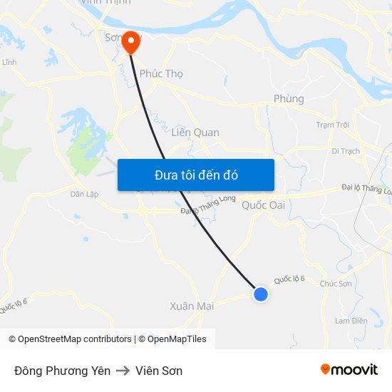 Đông Phương Yên to Viên Sơn map