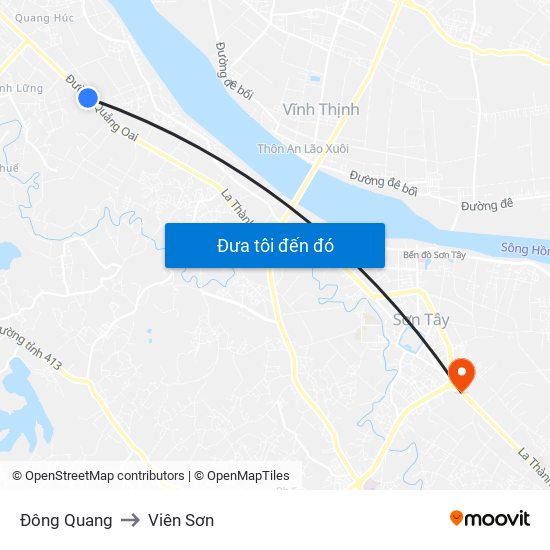 Đông Quang to Viên Sơn map