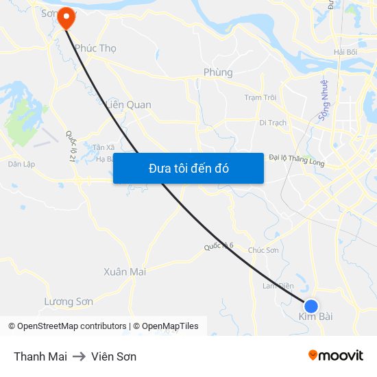 Thanh Mai to Viên Sơn map