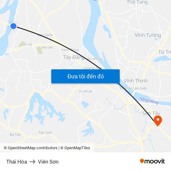 Thái Hòa to Viên Sơn map