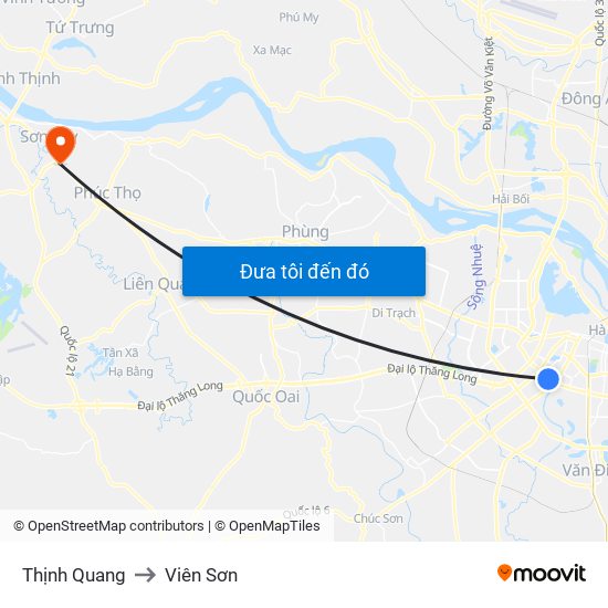 Thịnh Quang to Viên Sơn map