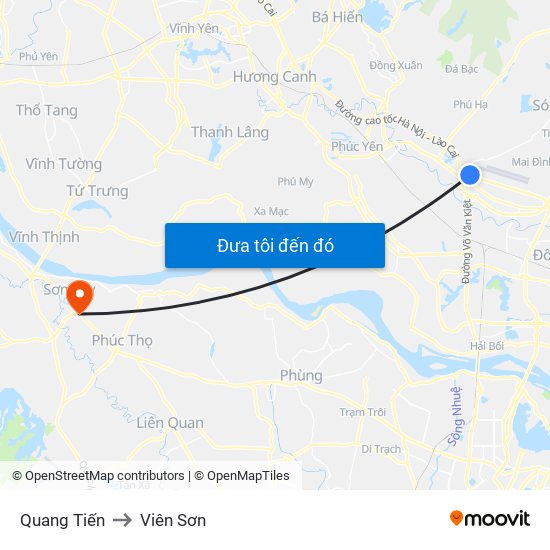 Quang Tiến to Viên Sơn map