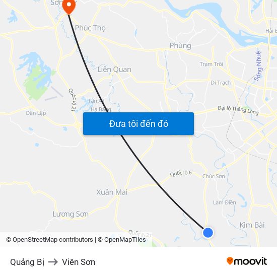 Quảng Bị to Viên Sơn map