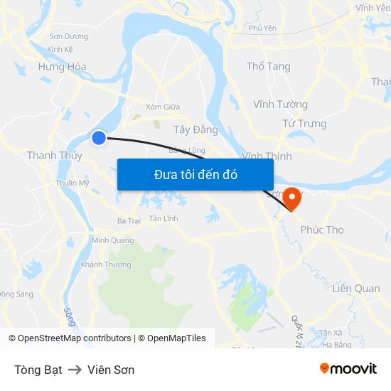 Tòng Bạt to Viên Sơn map