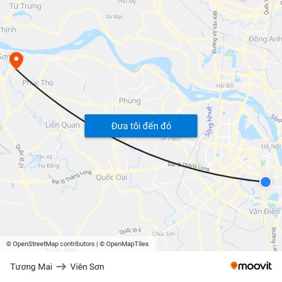 Tương Mai to Viên Sơn map