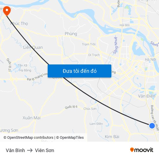 Văn Bình to Viên Sơn map