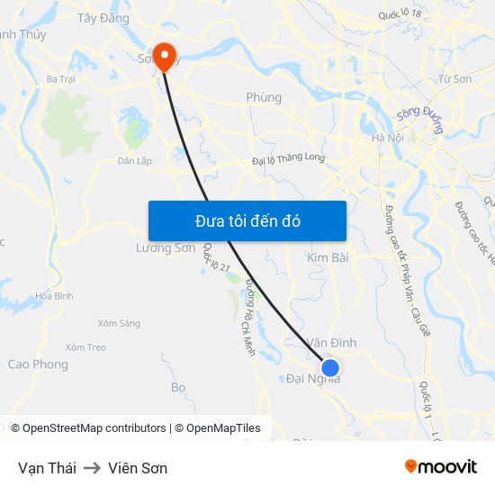 Vạn Thái to Viên Sơn map