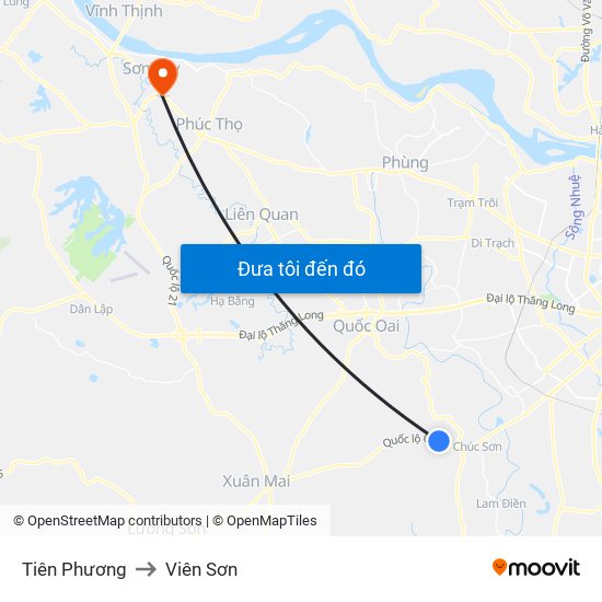 Tiên Phương to Viên Sơn map