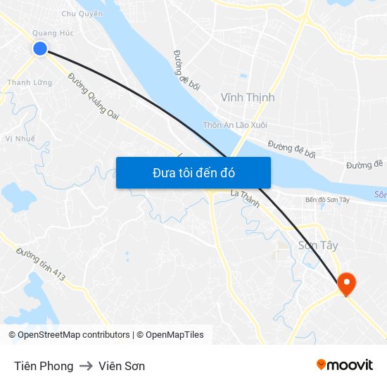 Tiên Phong to Viên Sơn map