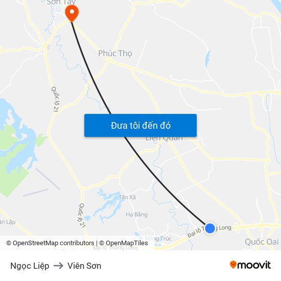 Ngọc Liệp to Viên Sơn map