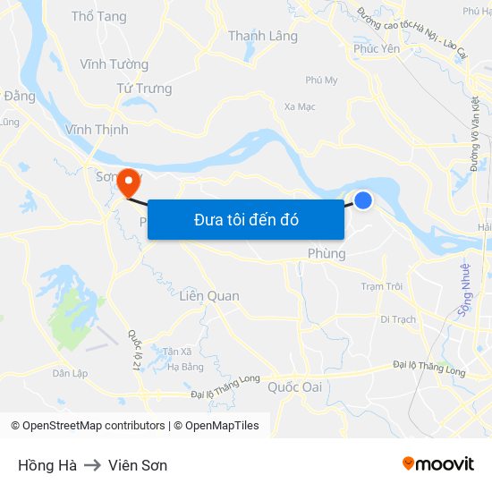 Hồng Hà to Viên Sơn map