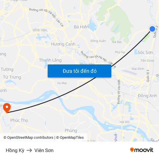 Hồng Kỳ to Viên Sơn map