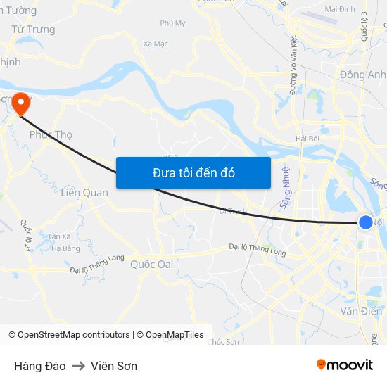 Hàng Đào to Viên Sơn map