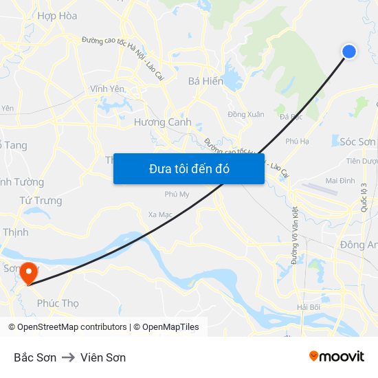 Bắc Sơn to Viên Sơn map