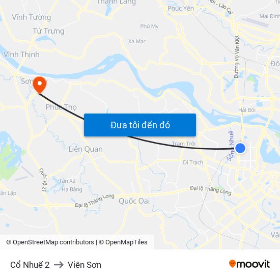 Cổ Nhuế 2 to Viên Sơn map