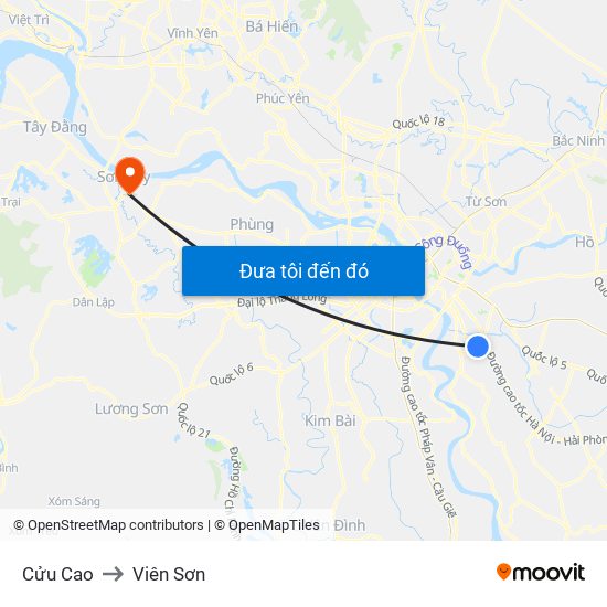 Cửu Cao to Viên Sơn map
