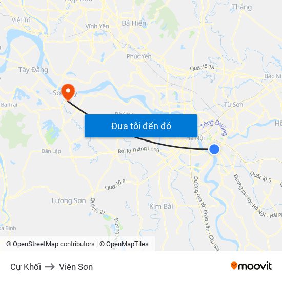 Cự Khối to Viên Sơn map