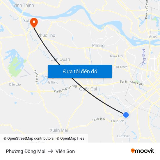 Phường Đồng Mai to Viên Sơn map