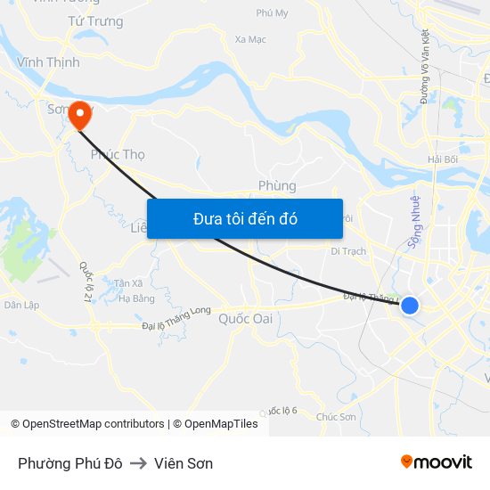 Phường Phú Đô to Viên Sơn map