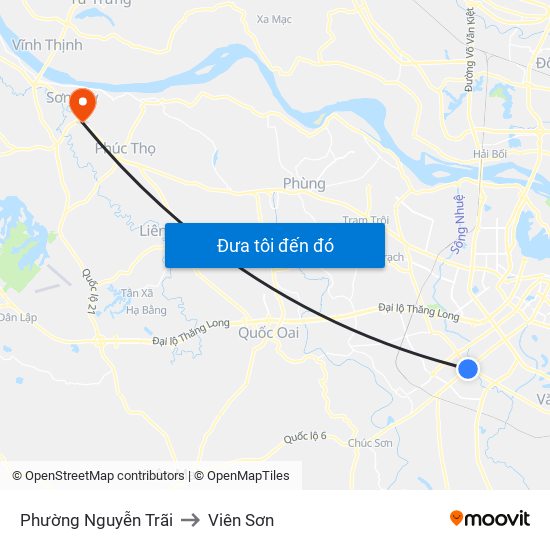 Phường Nguyễn Trãi to Viên Sơn map
