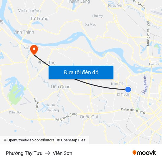 Phường Tây Tựu to Viên Sơn map