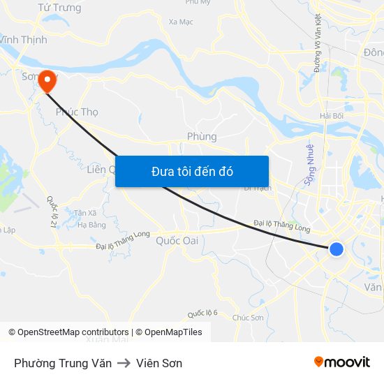 Phường Trung Văn to Viên Sơn map