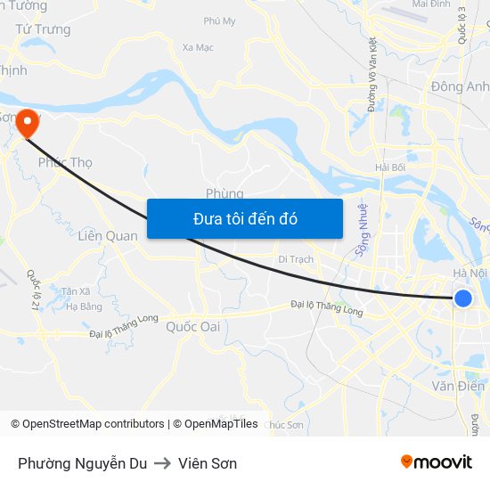 Phường Nguyễn Du to Viên Sơn map